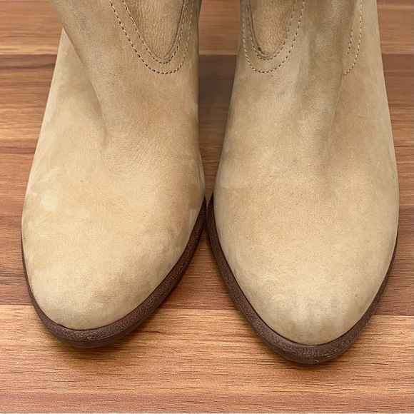 UGG “Thames” Nude Suede Leather Ankle Heeled Boots in Wet Sand Color Size 6 - Picture 8 of 16